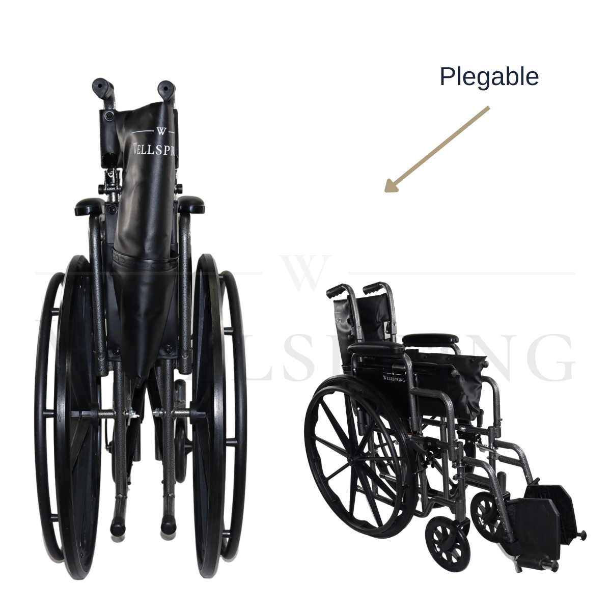 Silla De Ruedas Premium Marca Wellspring, Estribo y Descansa brazos Desmontables