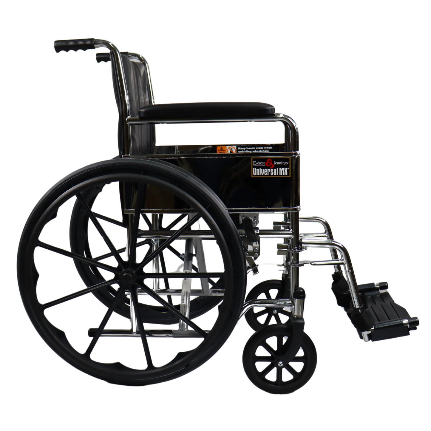 Silla de Ruedas Everest & Jennings Cromada UNIVERSAL MX Estribo Desmontable, Descansa Brazos Fijo