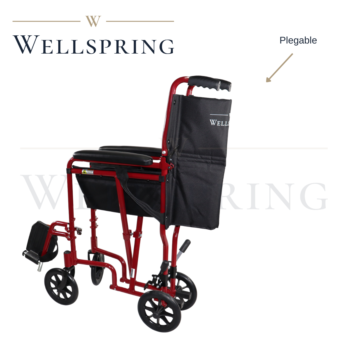 Silla de ruedas de traslado super ligera de aluminio