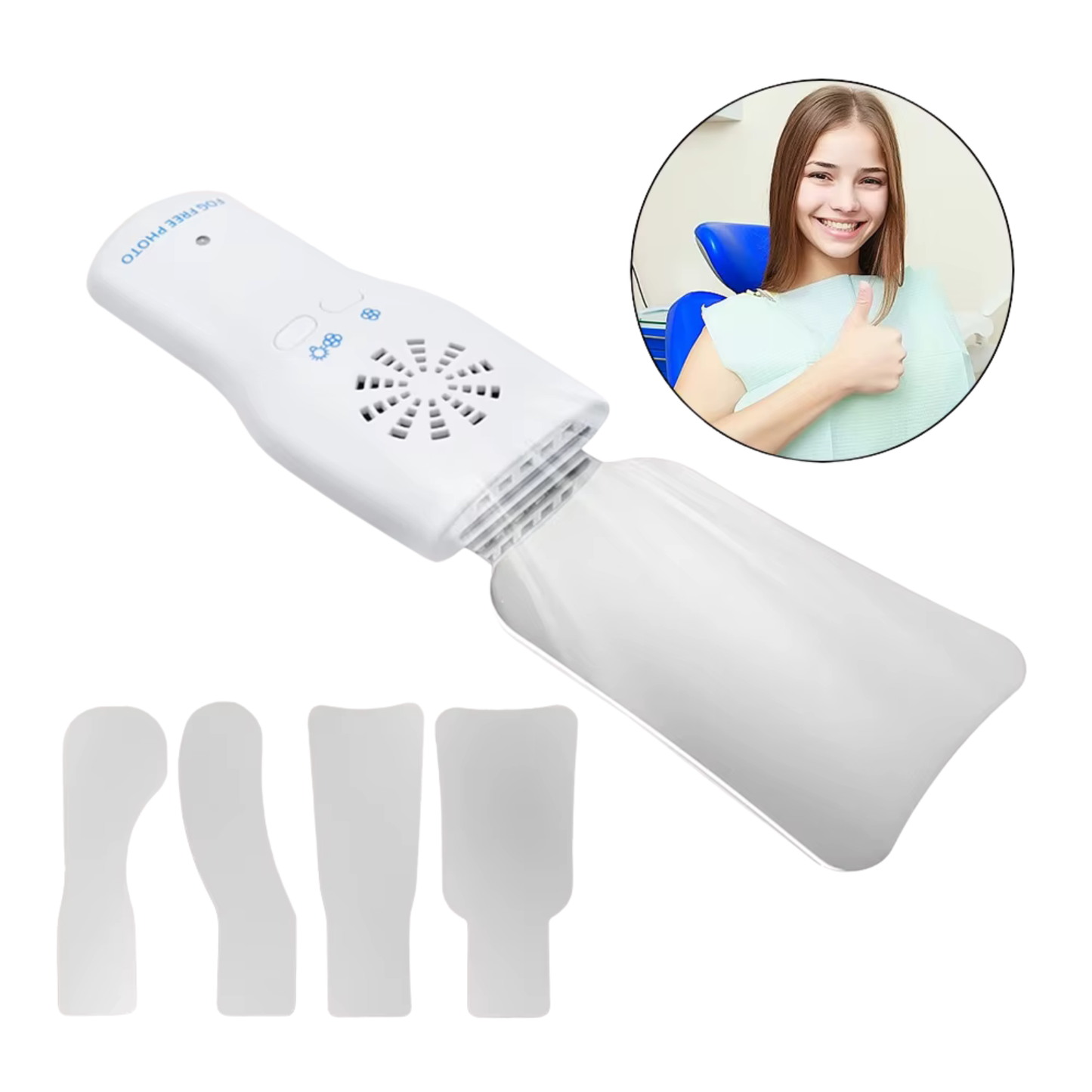 Kit De 4 Espejos Intraorales Dentales Con Luz Led Ventilador