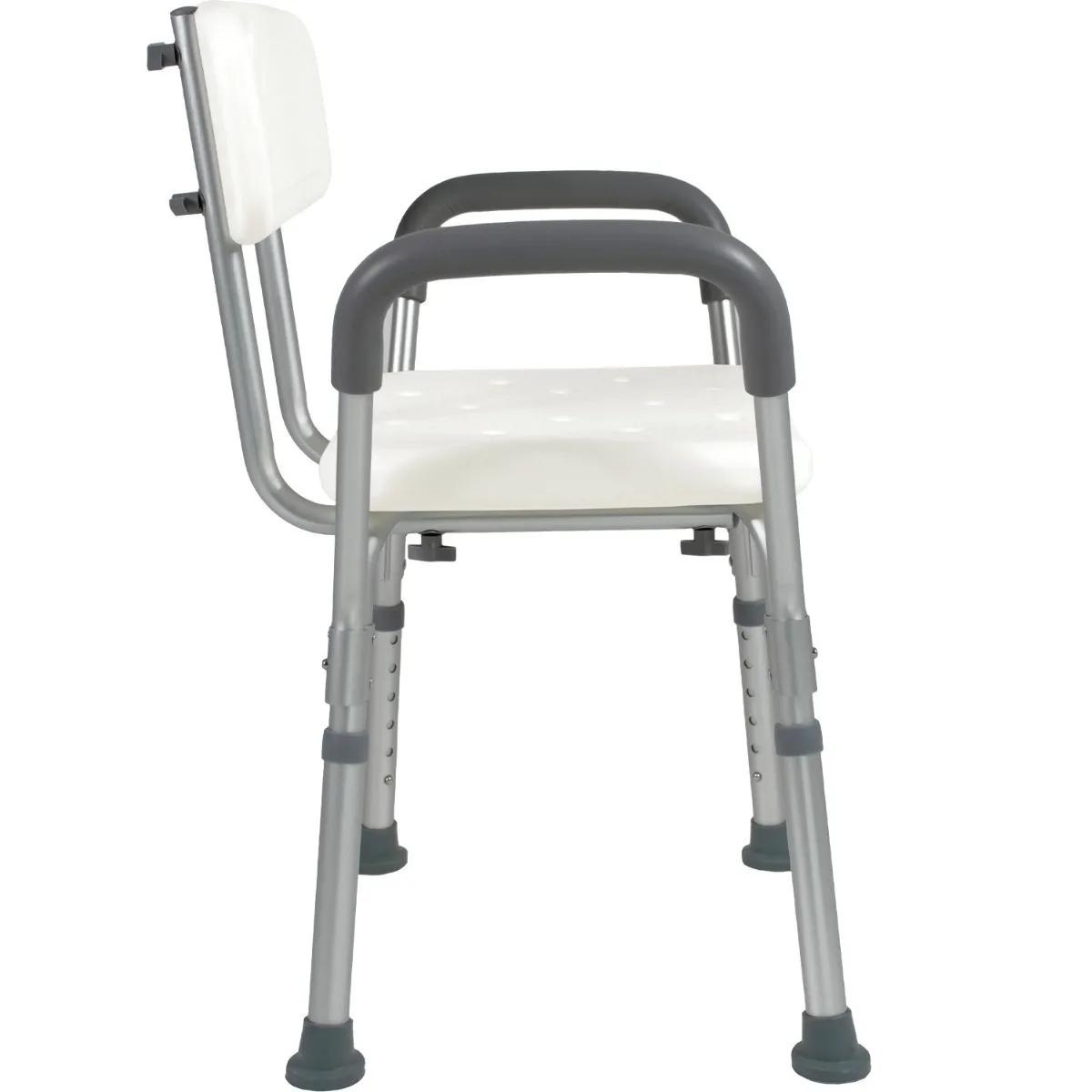 Silla De Ducha Y Baño Con Asiento Y Respaldo Resistente De Aluminio