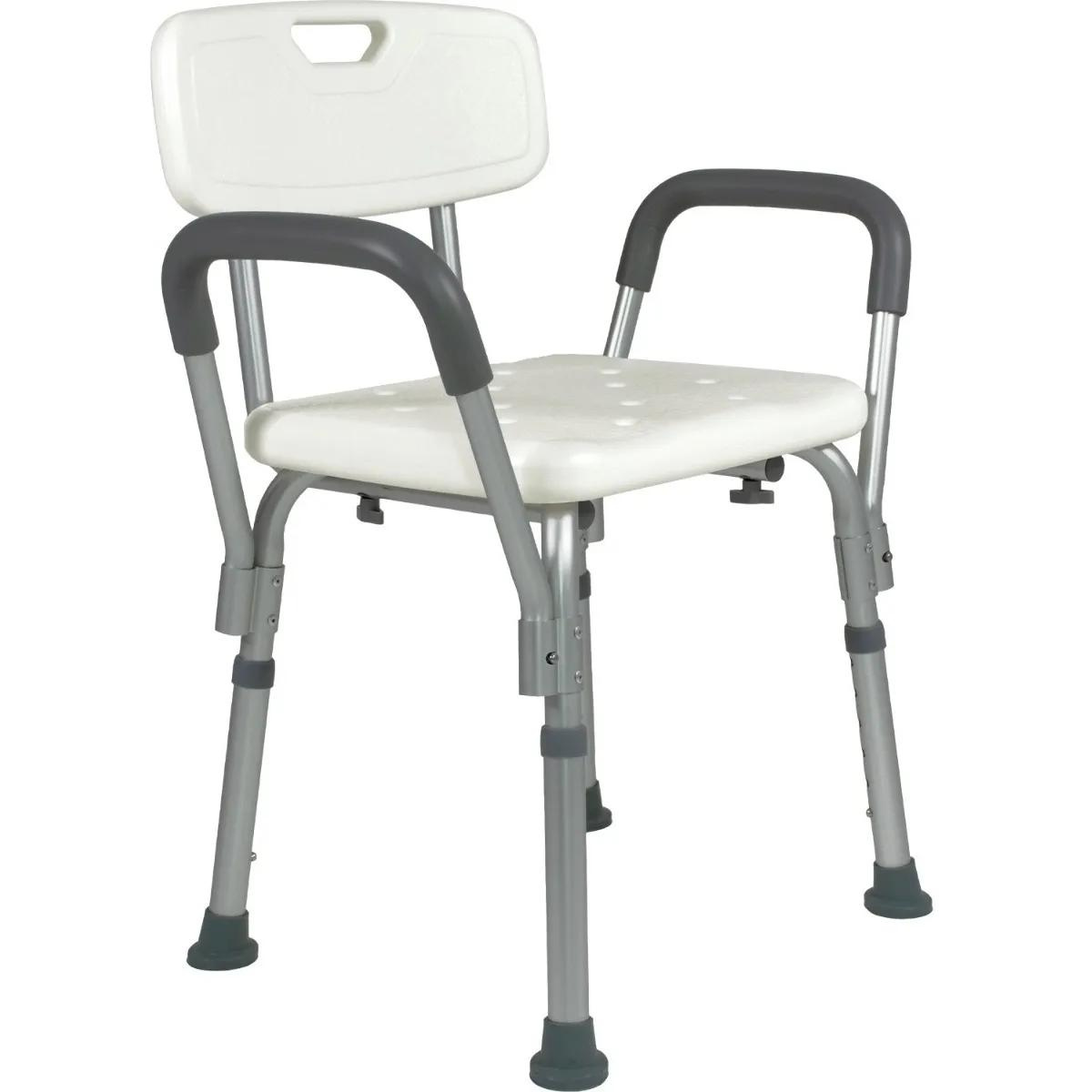 Silla De Ducha Y Baño Con Asiento Y Respaldo Resistente De Aluminio