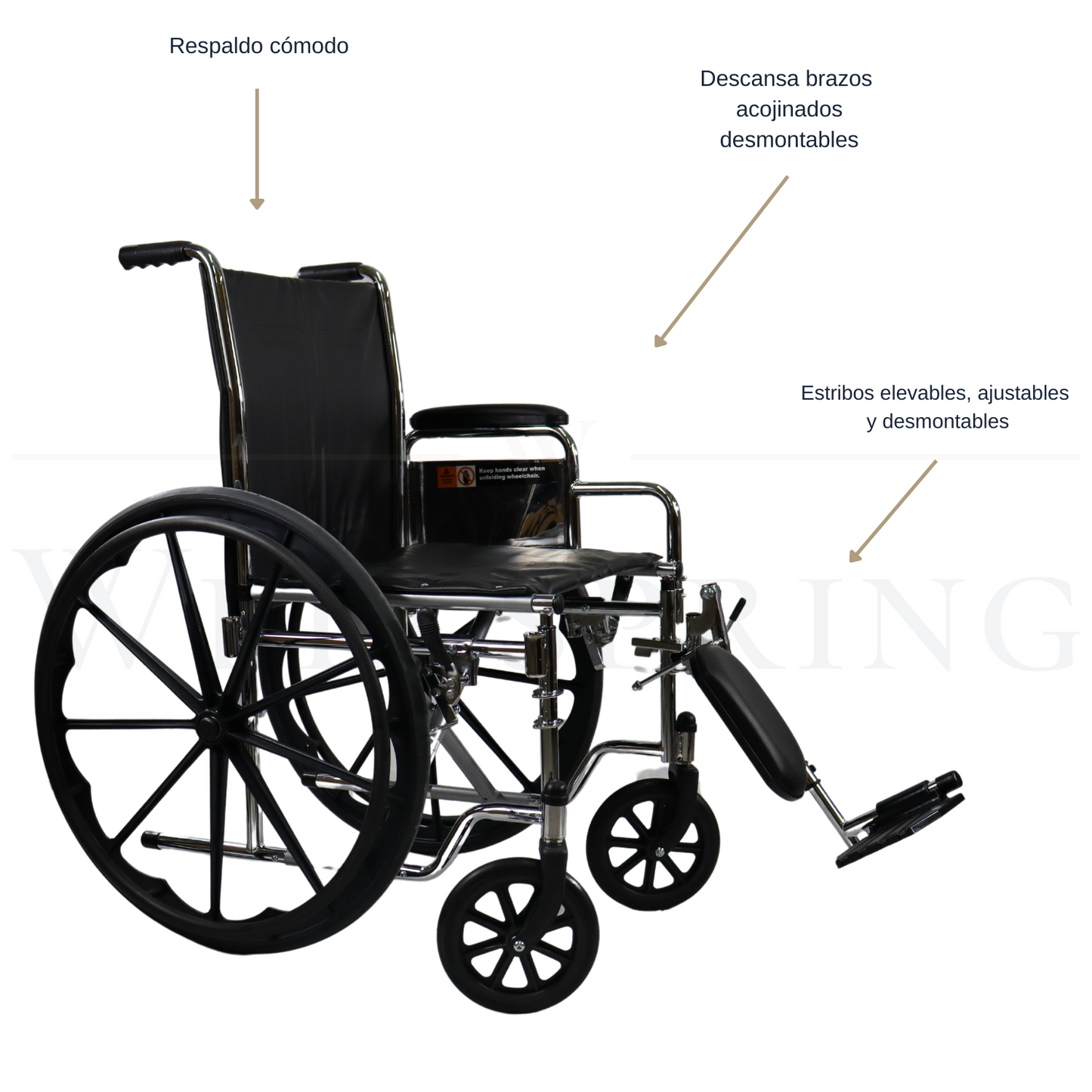 Silla De Ruedas Premium Everest & Jennings Con Eleva Piernas Cromada, Descansa Brazos Desmontable