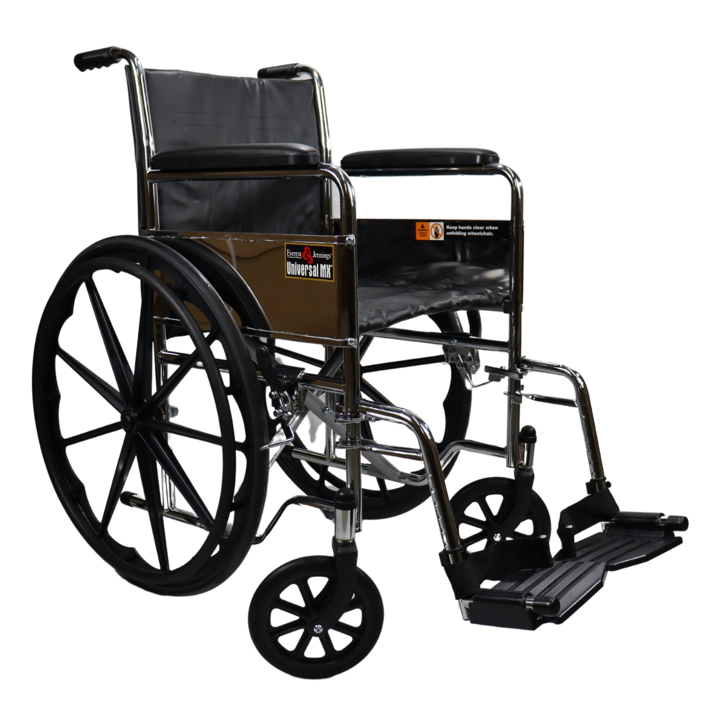 Silla de Ruedas Everest & Jennings Cromada UNIVERSAL MX Estribo Desmontable, Descansa Brazos Fijo