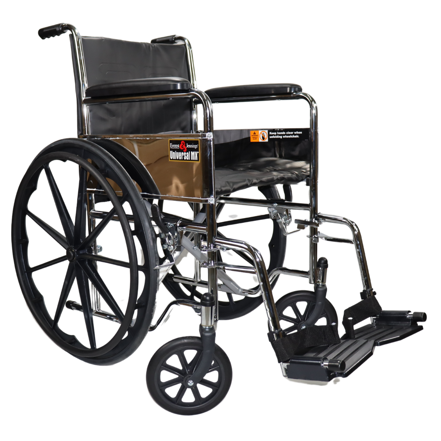 Silla de Ruedas Everest & Jennings Cromada UNIVERSAL MX Estribo Desmontable, Descansa Brazos Fijo