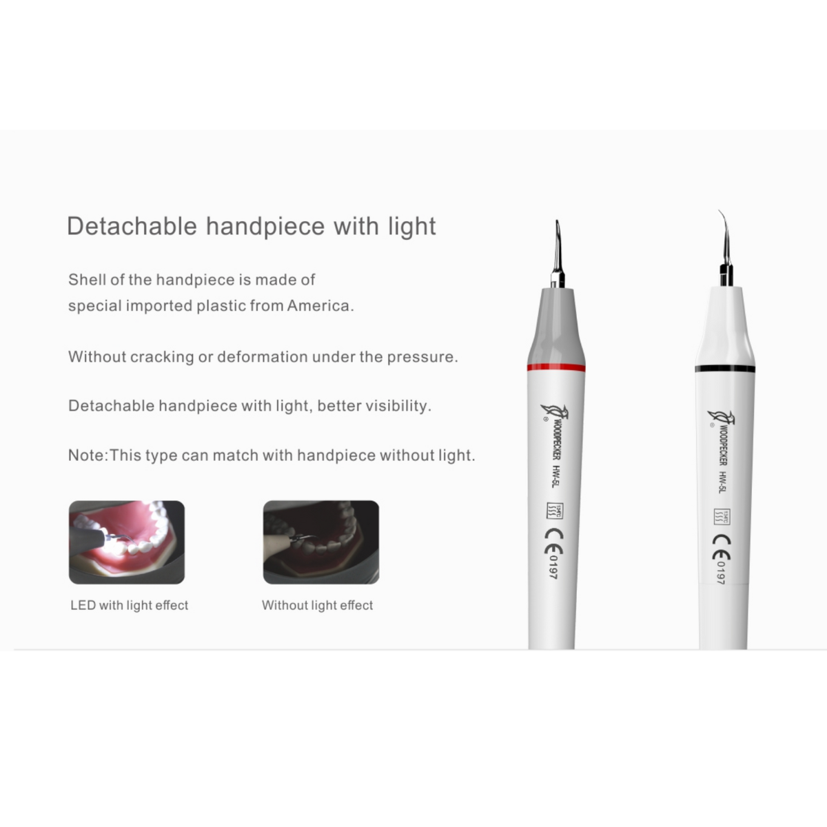 Escariador Ultrasonico Woodpecker Uds-L Con Bomba de Agua y Luz Led Para Endodoncia
