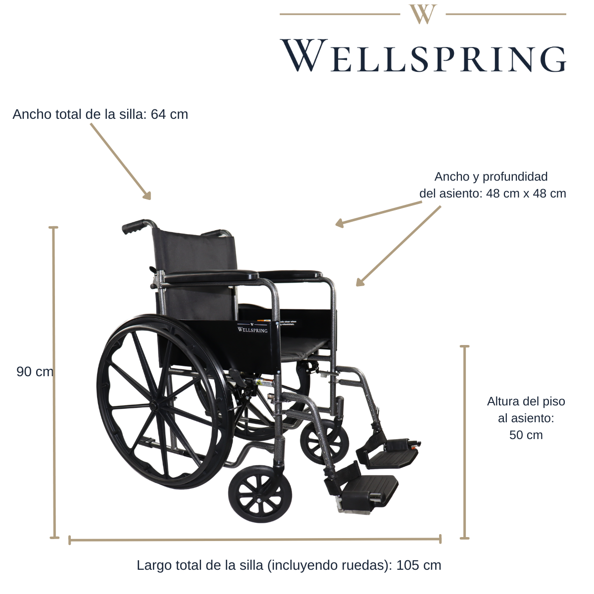 Silla de ruedas premium WS-2201 SF estribo desmontable