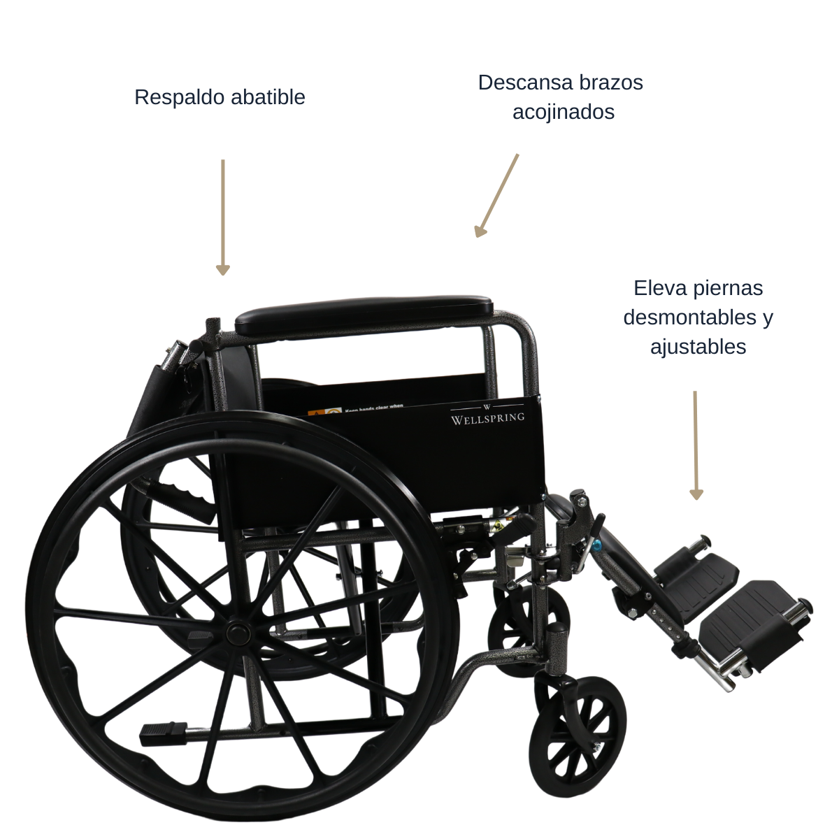 Silla de ruedas WS2201-ELR estribo elevable