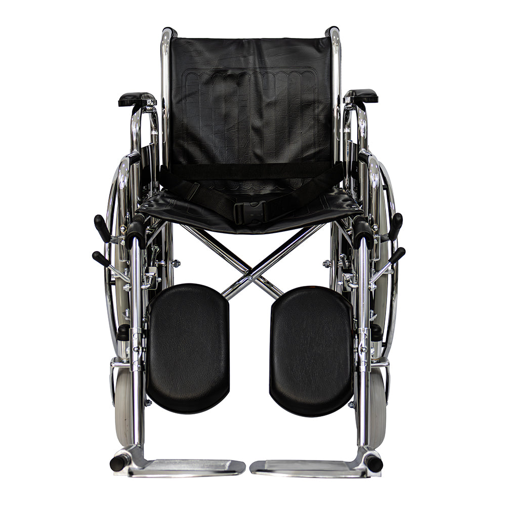 Silla de ruedas cromada con elevapiernas llantas solidas y resistentes WS-4000 ELR