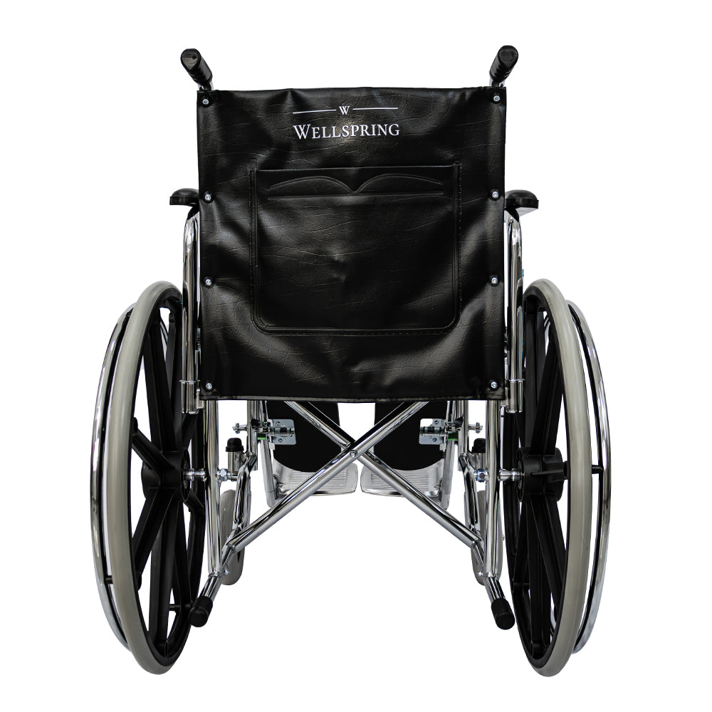 Silla de ruedas cromada con elevapiernas llantas solidas y resistentes WS-4000 ELR