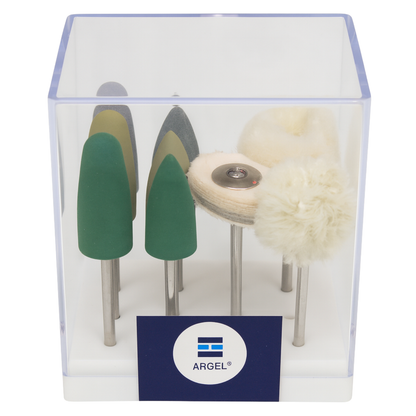 Kit De Pulido Dental Para Acrilico Marca Argel