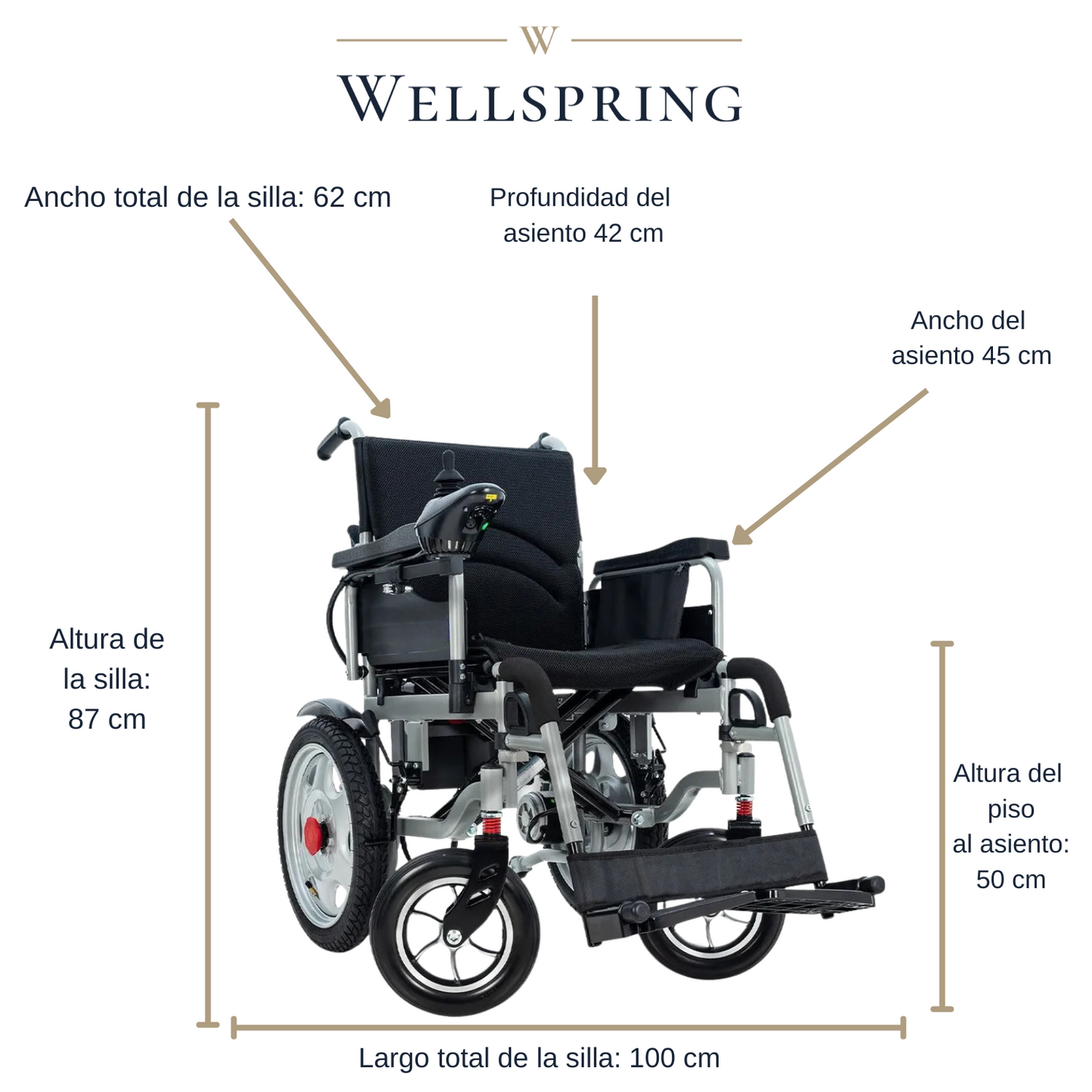 Silla De Ruedas Eléctrica Todo Terreno, Llantas Neumáticas, Dos Motores WS-5000