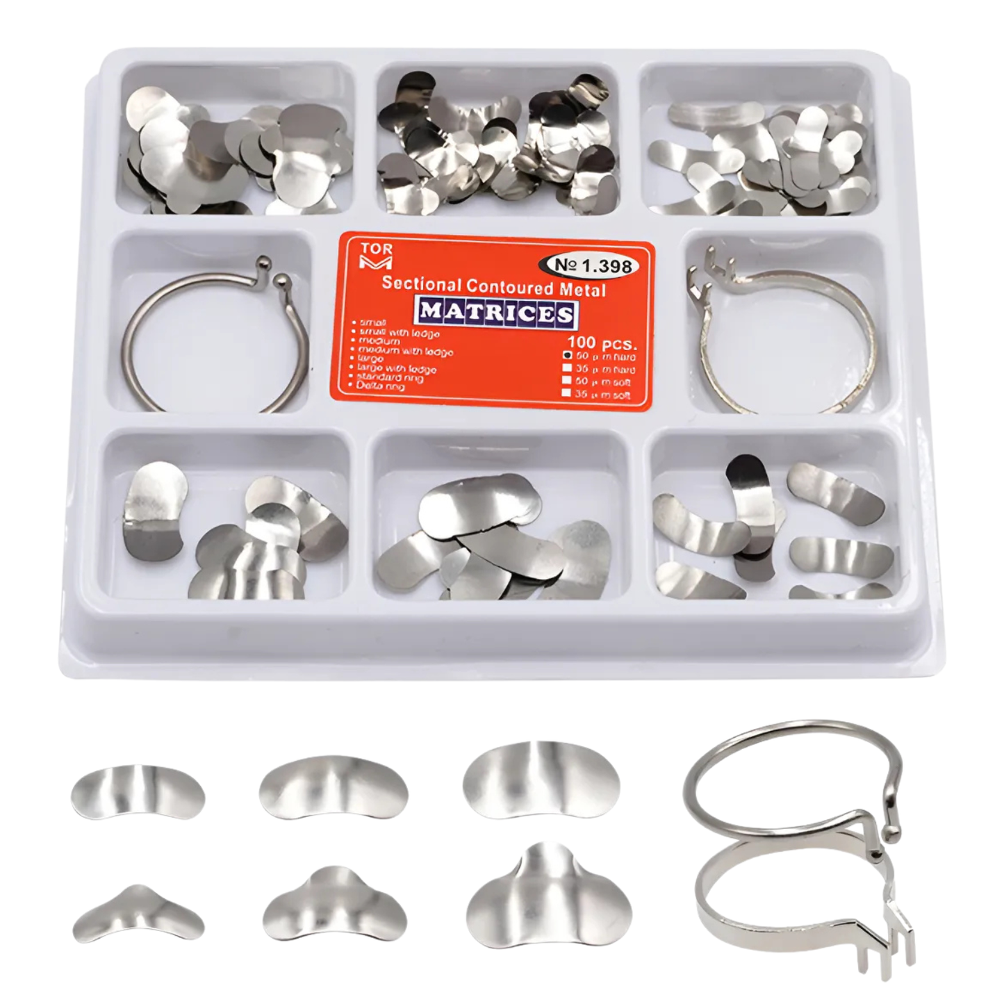 Matrices Dentales Banda Matriz Y Anillos 100 Piezas