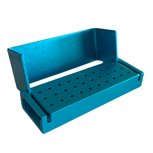 Fresero Dental Metálico Porta Fresas con 30 Hoyos Esterilizable Marca Argel