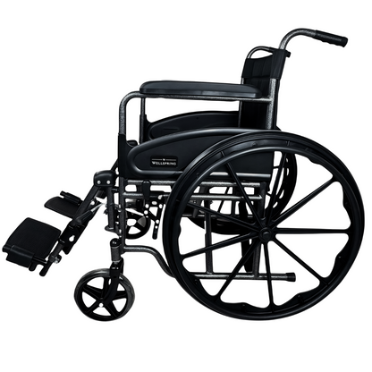 Silla De Ruedas Con Elevapiernas, Llantas Solidas y Desanca Brazos Fijos WS-2203 ELR