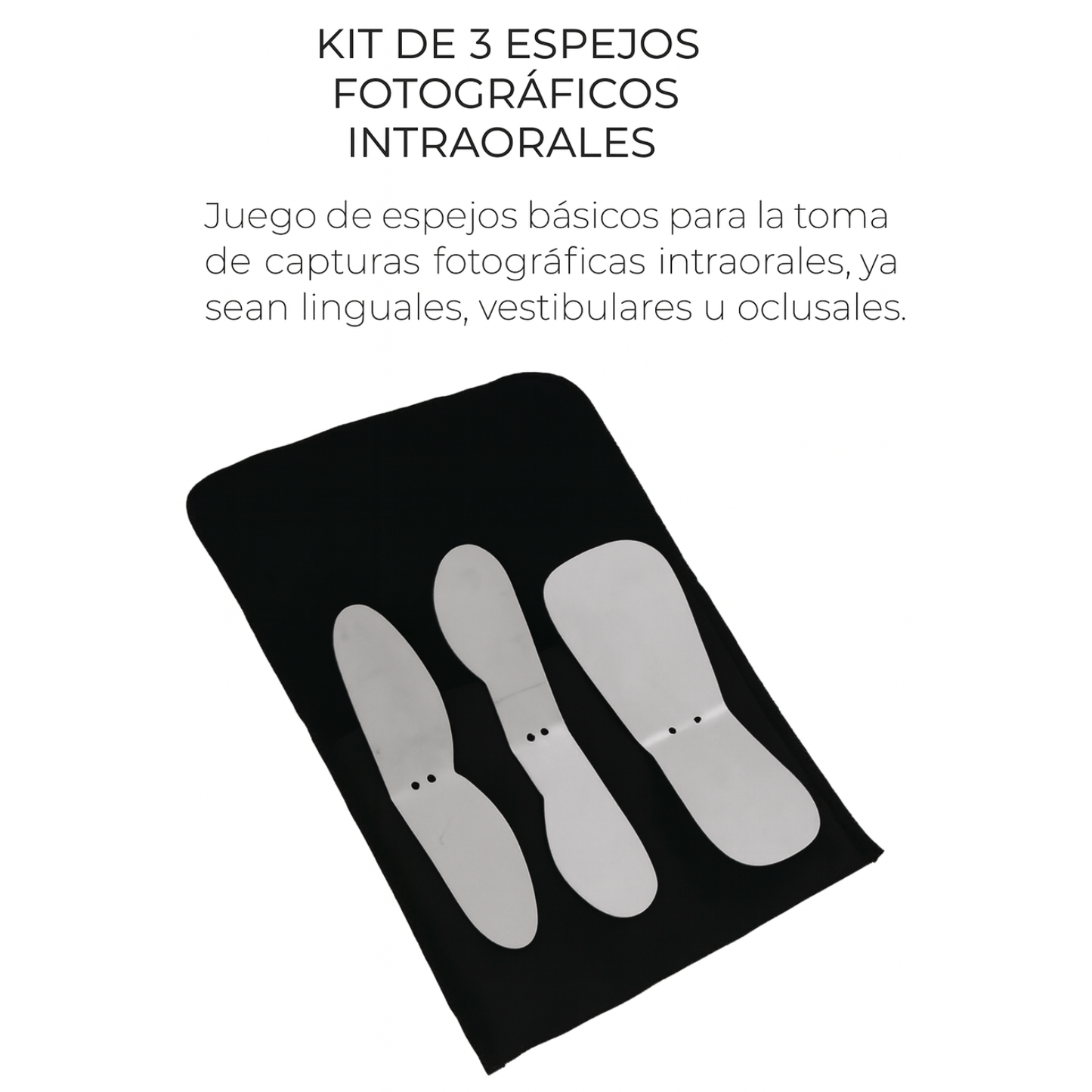 Kit De 3 Espejos Fotográficos Intraorales Dentales Argel