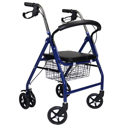 Andadera Rollator de Aluminio 6 Ruedas Con Asiento Y Canastilla Metálica