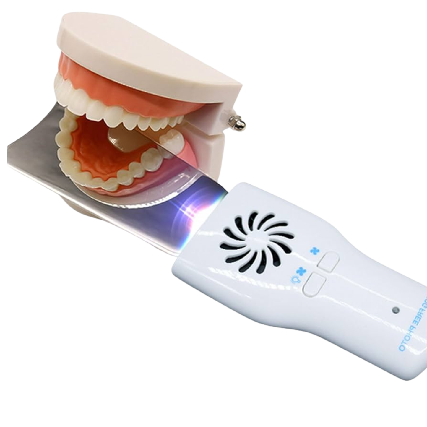 Kit De 4 Espejos Intraorales Dentales Con Luz Led Ventilador
