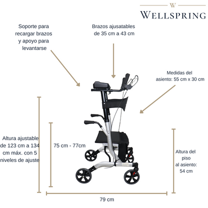 Andadera Vertical Upright Rollator 2 Funciones Aluminio