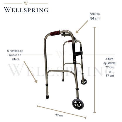 Andadera Ortopédica Aluminio Plegable Económica Con Ruedas