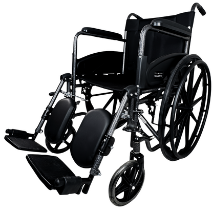 Silla De Ruedas Con Elevapiernas, Llantas Solidas y Desanca Brazos Fijos WS-2203 ELR