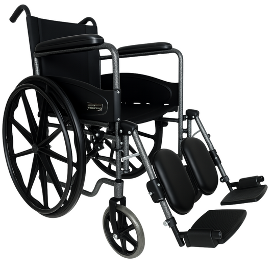 Silla De Ruedas Con Elevapiernas, Llantas Solidas y Desanca Brazos Fijos WS-2203 ELR