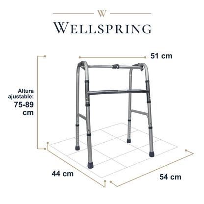 Andadera de Aluminio Plegable Ligera Altura Ajustable Dos Funciones