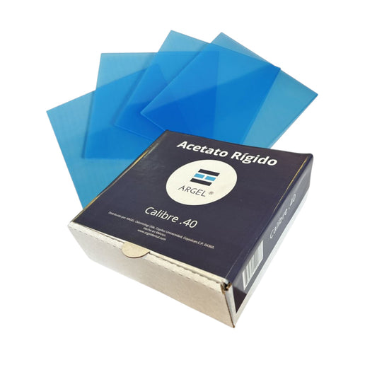 Acetato Rígido Dental Calibre .40 Para Guardas, Caja con 20 Piezas Color Transparente