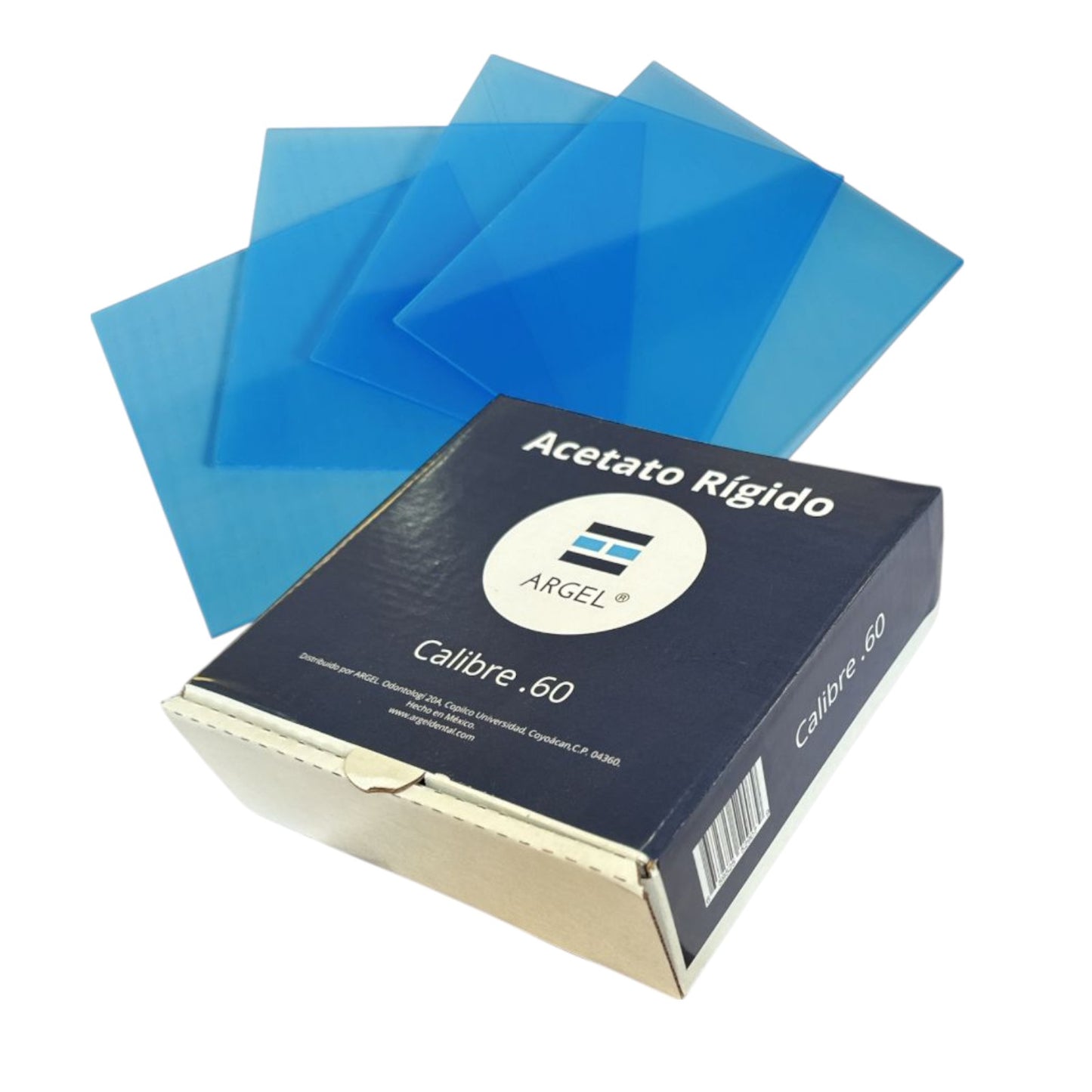 Acetato Rígido Dental Calibre .60 Para Guardas, Caja con 20 Piezas Color Transparente