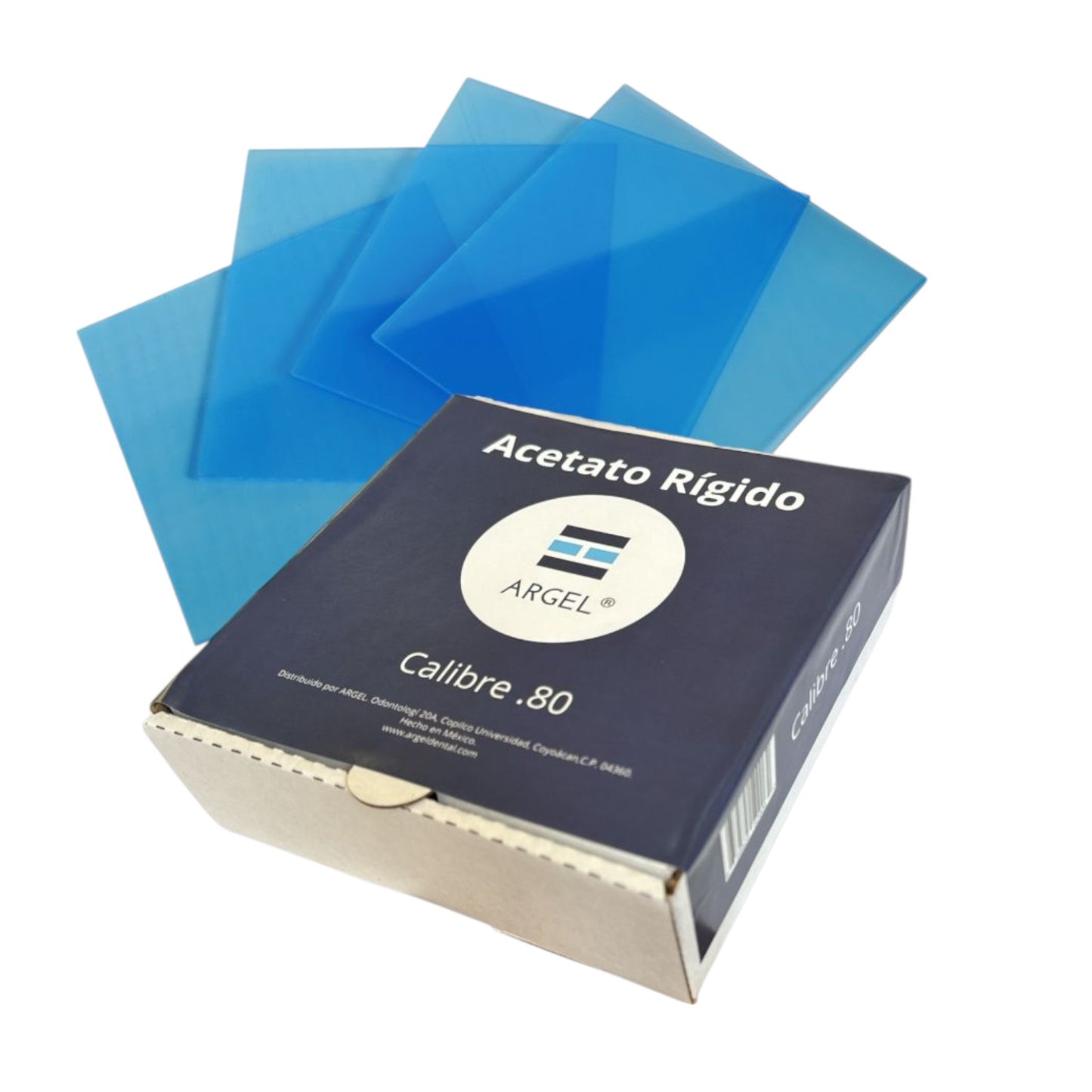 Acetato Rígido Dental Calibre .80 Para Guardas, Caja con 20 Piezas Color Transparente