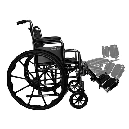 Silla De Ruedas Premium Marca Wellspring Con Eleva Piernas