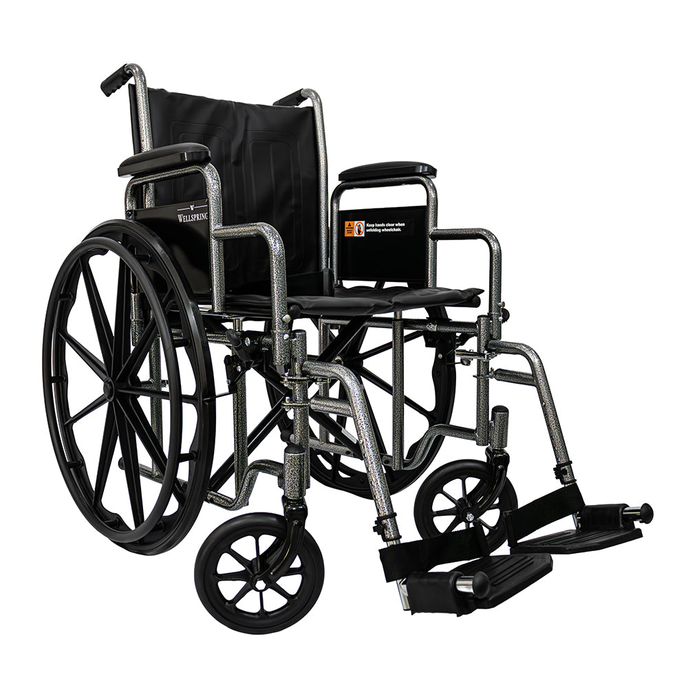 Silla De Ruedas Premium Marca Wellspring, Estribo y Descansa brazos Desmontables