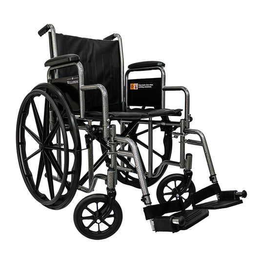 Silla De Ruedas Premium Marca Wellspring, Estribo y Descansa brazos Desmontables