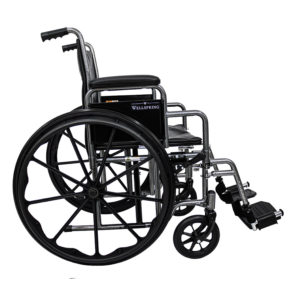 Silla De Ruedas Premium Marca Wellspring, Estribo y Descansa brazos Desmontables