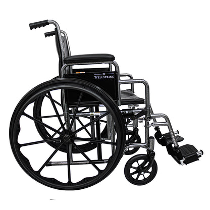 Silla De Ruedas Premium Marca Wellspring, Estribo y Descansa brazos Desmontables