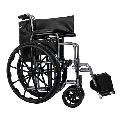 Silla De Ruedas Premium Marca Wellspring, Estribo y Descansa brazos Desmontables